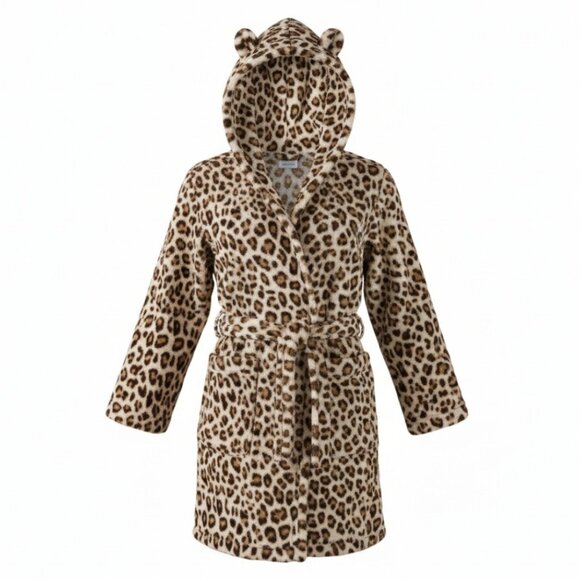 Gap soft leopard bathrobe kids sz 6 - Picture 1 of 7